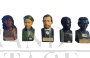 Set of 5 educational busts from the 1920s - 1930s depicting different ethnic groups       