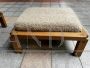 Pair of S20R ottomans by Pierre Chapo in elm and wool