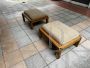 Pair of S20R ottomans by Pierre Chapo in elm and wool