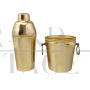 Shaker with ice bucket in golden aluminum, Italy 1960s