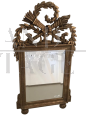 Gilded Empire period style carved mirror with quiver and torch
