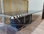 Greca coffee table by Giulio Lazzotti in black Marquina marble and white marble