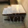 Set of 3 Scandinavian nesting tables in teak and white marble