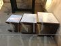 Set of 3 Scandinavian nesting tables in teak and white marble