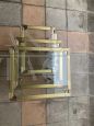 Set of 3 glass and brass nesting tables