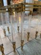 Set of 3 glass and brass nesting tables