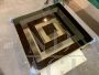 Vintage design 70's brass and glass coffee table