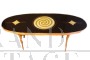 Black and gold oval coffee table, Italian design from the 70s          