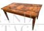 Antique extendable table in inlaid walnut root, from a Palladian villa