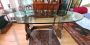 Late 19th century table in walnut with glass top