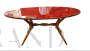 Ico Parisi style oval table with red glass top