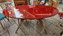Ico Parisi style oval table with red glass top     