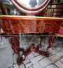 Antique Charles X inlaid dressing table with marble top