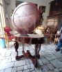 Antique Charles X inlaid dressing table with marble top