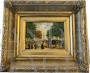 Turri - Painting with Ducale Park in Parma, oil on panel from the 20th century