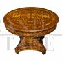 Antique style round table with extension - 20th century