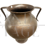 Antique hammered copper amphora vase with two handles, 18th century