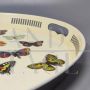 Oval metal tray by Piero Fornasetti with butterflies, Italy 1970s