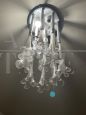 Venini Murano glass chandelier with flower shaped glasses