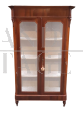 Antique walnut and glass display curio cabinet     