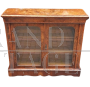 Small antique Napoleon III display cabinet in walnut briar   