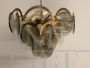 60s Vistosi Murano chandelier in smoked glass and brass