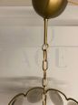 60s Vistosi Murano chandelier in smoked glass and brass