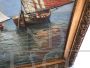 Maritime painting on canvas, signed