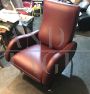 Lady Zanuso style vintage reclining armchair in leather