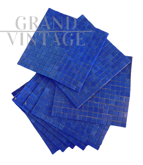 Set di 8 fogli di mosaico Bisazza blu, anni '90