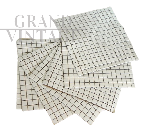 9 fogli di mosaico Bisazza bianco originale anni '90