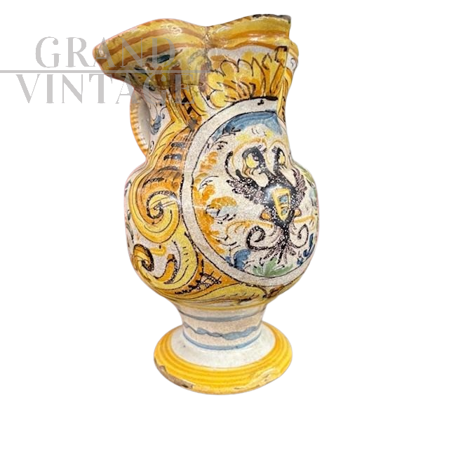  Antica brocca in maiolica di Callegari e Casali, Pesaro XVIII secolo                           