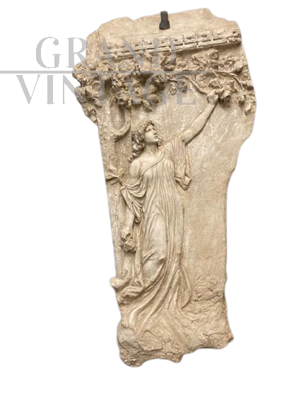 Antico bassorilievo Liberty di Antonio Frilli in gesso, fine '800                            