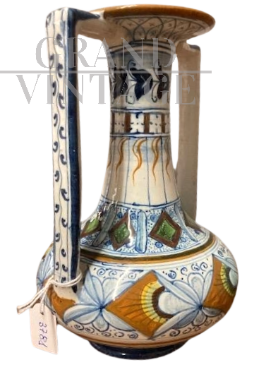 Antico vasetto ad anfora Art Déco in maiolica Cantagalli, Firenze 1940                            