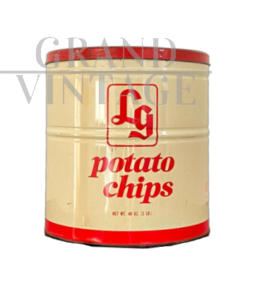 Barattolo di latta vintage Potato Chips LG                            