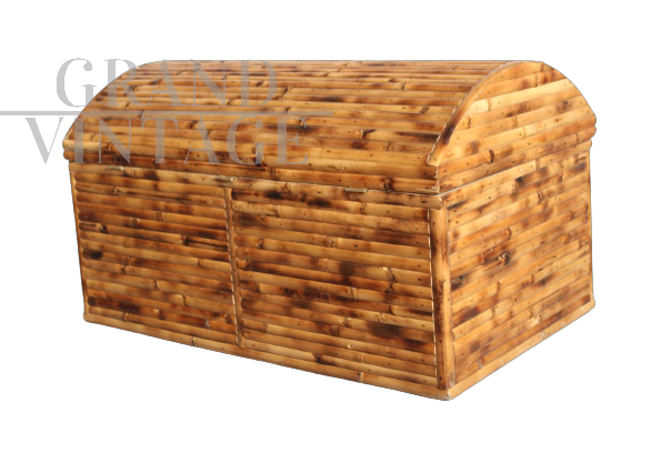 Baule vintage in bambù, Italia anni '70