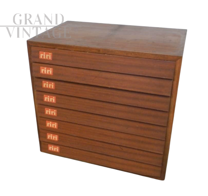 Cassettiera da merceria vintage industriale                            