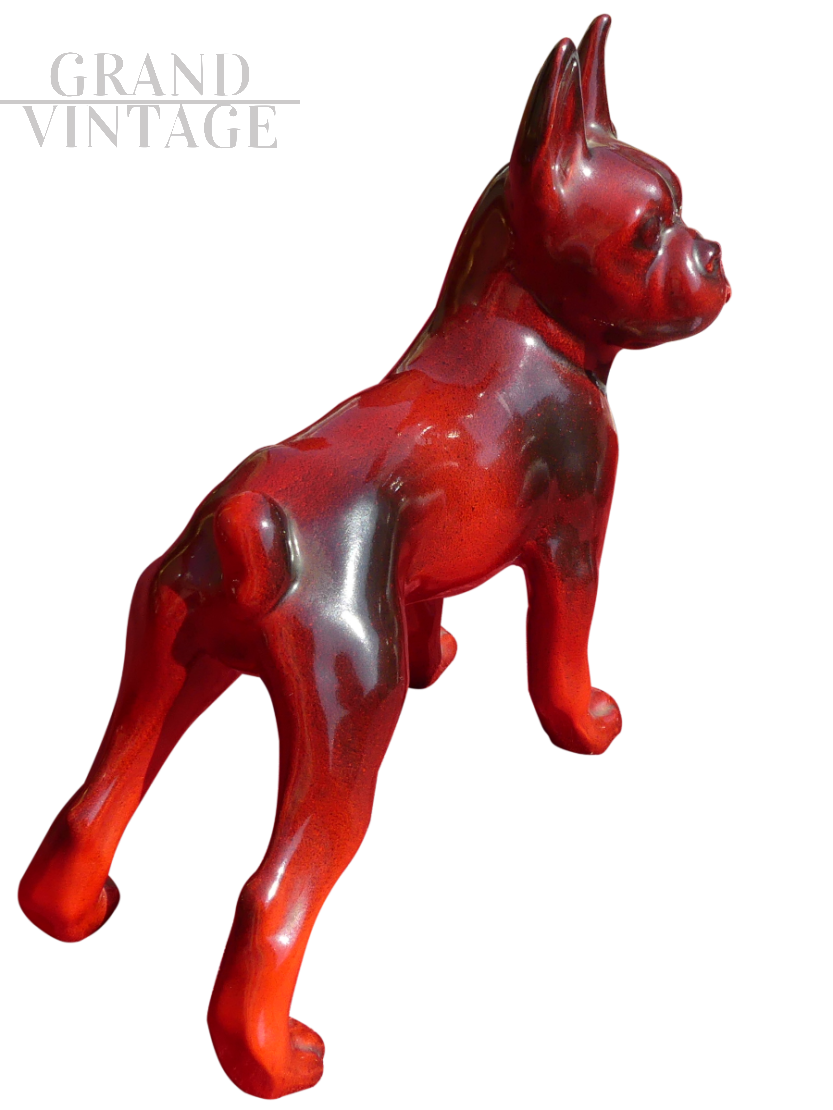 Ceramica Fornasetti, statuetta vintage di bull dog francese