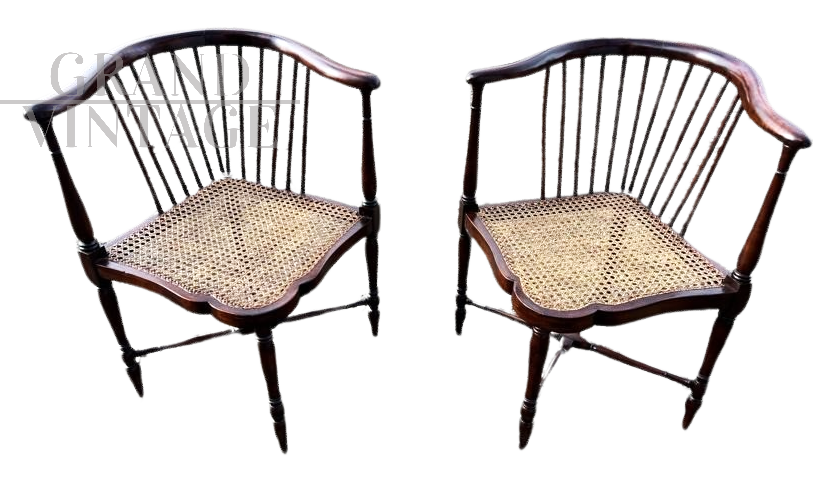 Coppia di sedie ad angolo Jugendstil di Adolf Loos per FO Schmidt                            