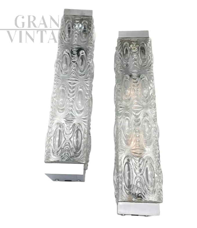 Coppia di applique in vetro di Murano vintage made in Italy                            