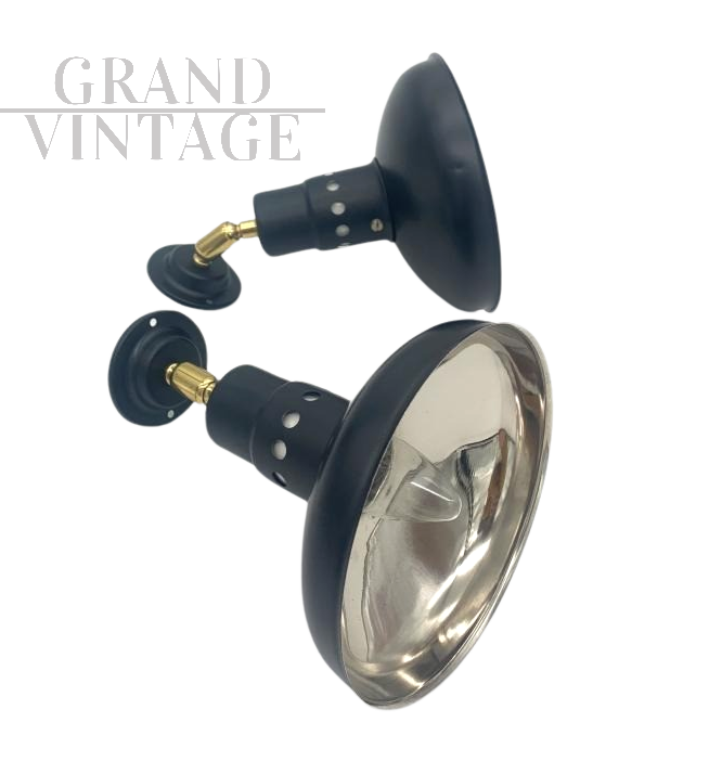 coppia di lampade applique faretti attribuite a Stilnovo                            