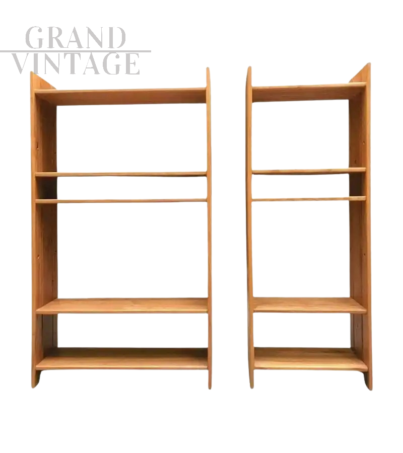 Coppia di librerie di Pierre Chapo per Maison Regain, 1974                            