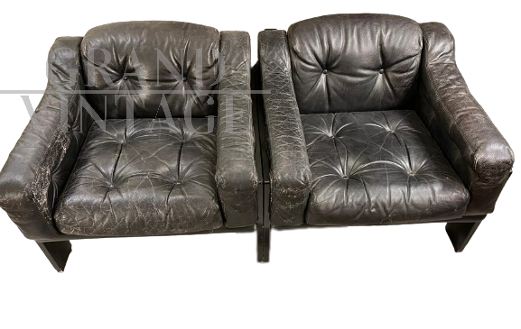 Coppia di poltrone Oriolo di Claudio Salocchi per Sormani, anni '70                            