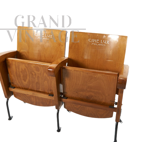 Coppia di sedie da cinema Cine Lux anni '50                            