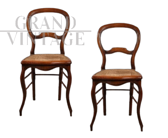 Coppia di sedie da pranzo antiche Luigi Filippo, XIX secolo
