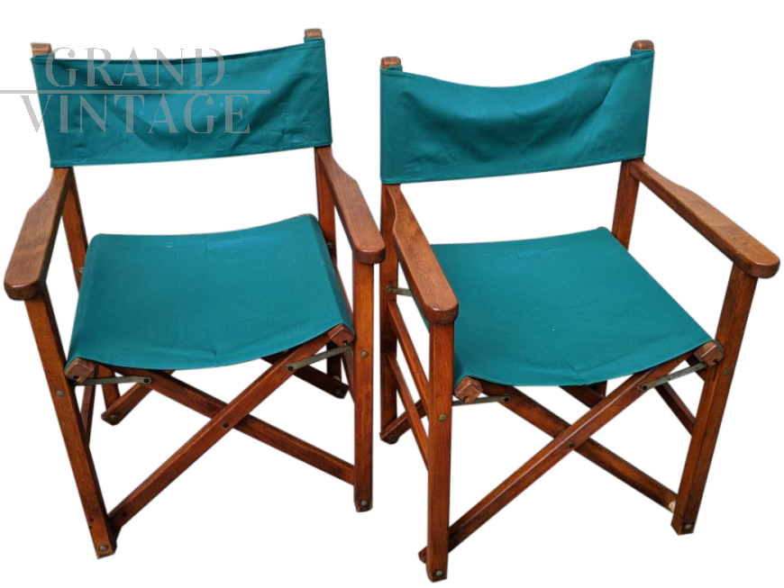 Coppia di sedie da regista vintage