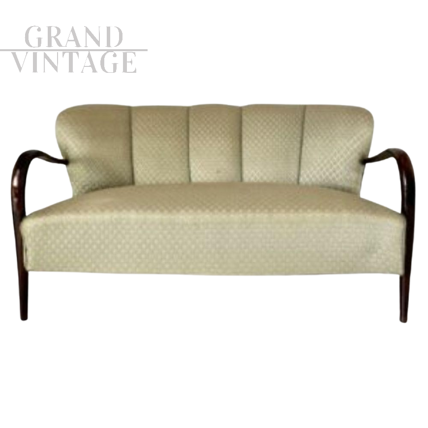 Divano a due posti Art Déco di Malatesta e Mason, Italia anni '50                           