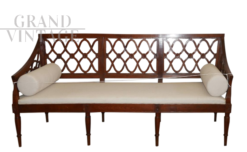 Divano antico Luigi XVI in ciliegio massello