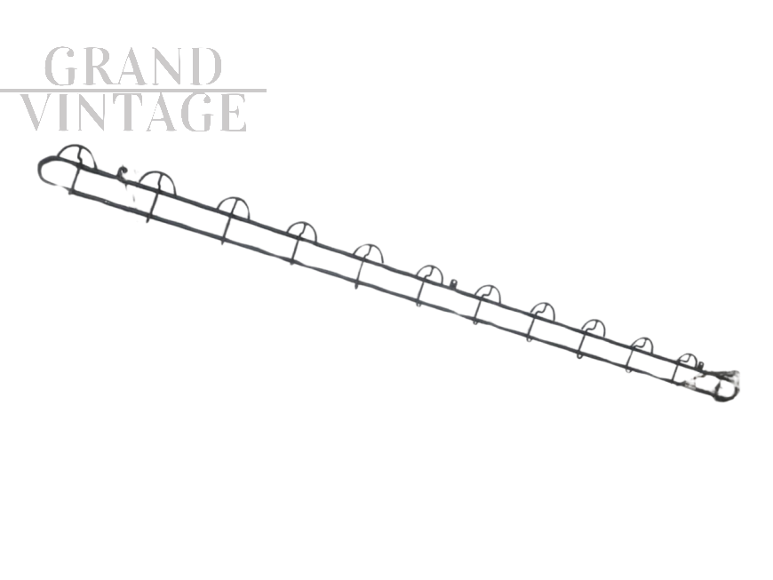 Grande attaccapanni vintage in ferro a 12 posti, anni '50