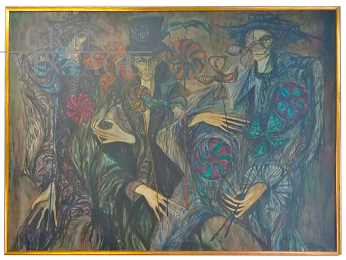 Guido De Bonis, grande dipinto olio su tela, 1962